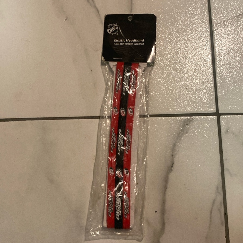 NWT Carolina Hurricanes Elastic Headbands. Pack of (3).